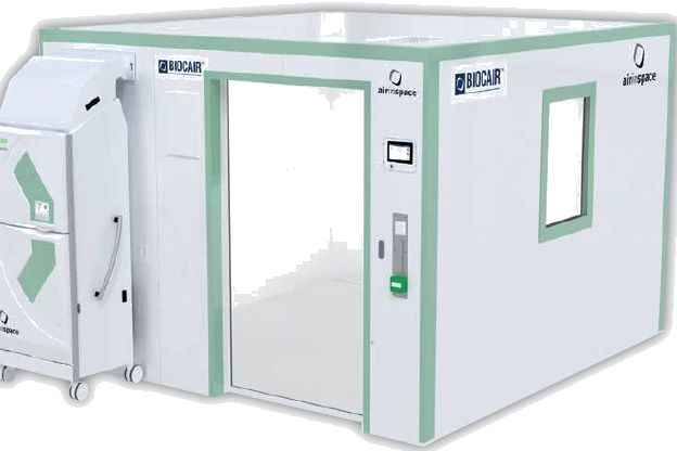 BIOCAIR modular pressurised room installed in a hospital